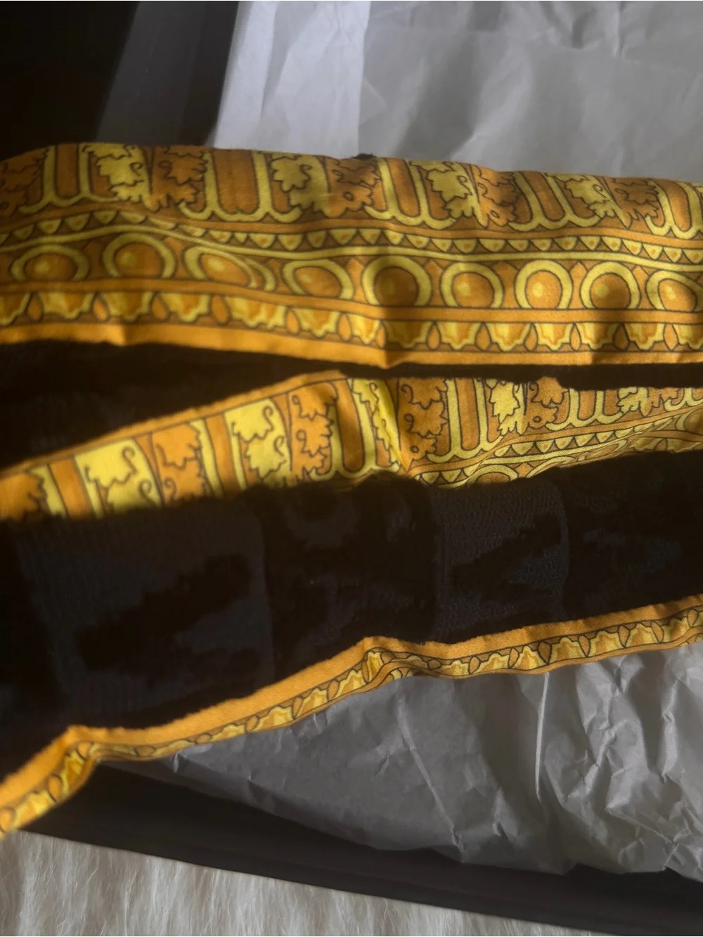 Versace Black and Yellow Velvet Dog robe/coat